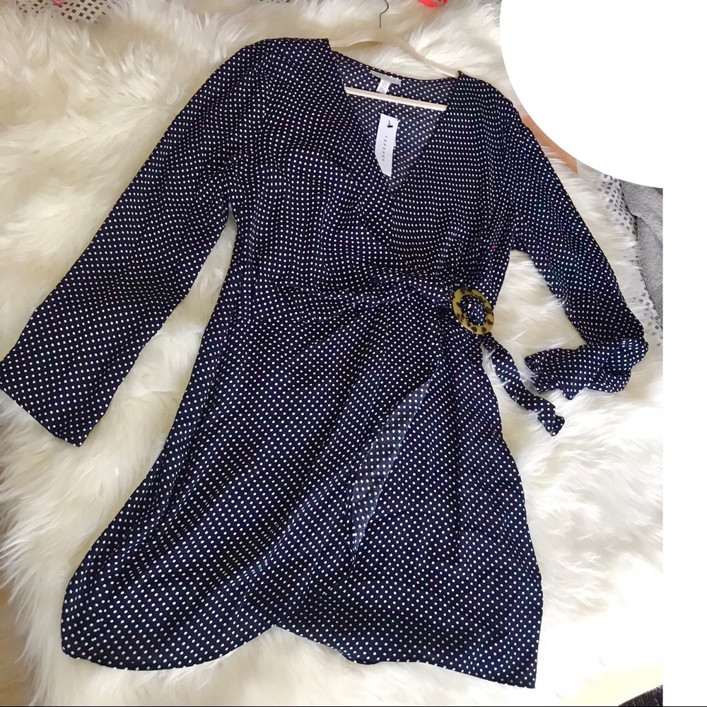 Topshop polka dot long sleeve dress - Picture 2 of 4